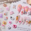 False Nails 20 Pieces Cabochon Nail Expoxy Christmas Decorations 2023 Jelly Bear Art Pink Small Kawaii Charms Rabbit 230612