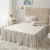 Conjuntos de cama de algodão rendado estilo princesa conjunto de cama de algodão puro saia de cama com estojos conjunto de capa de edredão elegante roupa de cama queen king size z0612