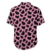 Men's Casual Shirts Dalmatian Spots Black And Pink Beach Shirt Hawaiian Funny Blouses Man Print Big Size 3XL 4XL