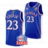 NCAA Kansas Jayhawks College basketbalshirt Gradey Dick Dajuan Harris Jr. Ochai Agbaji Joseph Yesufu Remy Martin Cam Martin Mitch Lightfoot K.J. Adams Braun draagt