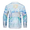 Designer Cloud Blue Hawaiian Style Mens Short Sleeve Print Shirt Plus Size Casual Collar Button Loose Beach M-3XL DFF14