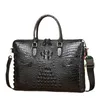 Porte-documents 2023 Alligator sacs pour ordinateur portable vache en cuir véritable mallette pour hommes hommes sacs à main hommes Messenger 14 pouces sac d'ordinateur