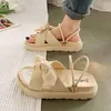 Sandalet Kadın Sandalyas Mujer Yaz Peri Stili 2023 Moda Öğrenci Platformu Roman Lady Sands Düz Ayakkabılar Sevimli Terlikleri