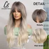 Lace Wigs La Sylphide Ombre Brown Blonde Wig Long Wave Woman Wigs on Sale Liquidação Party Daily Natural Synthetic Wig Resistant Heat Hair Z0613