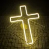 LED Neon Sign Neon Sign LED Cross Shaped USB med Switch Hang Lamp för Holiday Bar Wedding Club Home Room Decor R230613