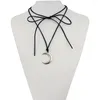 Choker Zwart Fluweel Maan Ketting Voor Vrouwen Crescent Gothic Grunge Sieraden 2023 Goth Fashion