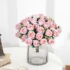 Dried Flowers Artificial Flower Ten Head Silk White Rose Bundle Scrapbook Christmas Wedding Outdoor Garden Party Family Room Decoration