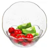 Bowls Salad Bowl Dish Set Glass Dinnerware Kitchen Clear Wave Transparent Plate Dessert