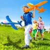 Big Foam Plane Flying Glider Toy With LED Light Hand Throw Airplane Outdoor Game Aircraft Model Toys for Children Boys Gift