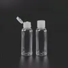 60ml PET plastic bottle with flip cap transparent round shape bottle for makeup remover disposable hand sanitizer gel Fmnew