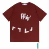 Offs T Shirt 2324 Erkek Tasarımcı Tshirt Tişörtler T-Shirt Stil Modaya Kazak Boyalı Ok Kısa Kollu Nefes Alabilir Erkek Moda Üstleri Luxurys Street Giyim L