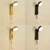 Vägglampor modern kreativ USB laddning belysning lampa sovrum sovrum studie dra sladd switch ljus el vardagsrum