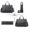 Briefcases Vintage Genuine Leather Men's Briefcase Cow Handbag Natural Cowhide Travel Bag Casual Shoulder Crossbody