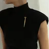 Brooches Vintage Gold Plated Sheep Head Scepter Sword Brooch Women's Coat Suit Lovers Accessories