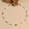 Necklace Earrings Set Bracelet Colorful Seed Beads Semi-precious Stone Charms Fashion Y2K Chokers Bohemian Bangles