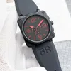 Jiucai889 New WristwatchesMen Bell自動機械式時計茶色の革の黒いラバーロス腕時計時計贈り物