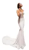Robes de mariée sirène sexy dos nu dentelle col en V Appliqued tribunal train robe de mariée robes de mariée robe de mariée vestidos de noiva