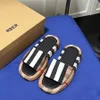 Designer slippers sandals women's luxury brand fashion beach luxury flat non-slip friction letter plaid outdoor travel home casual slippers Size 35-41