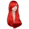 Perucas de renda QQXCAIW mulheres longas onduladas peruca de cosplay vermelho rosa rosa preto azul tira cinza marrom temperatura perucas de cabelo sintético Z0613