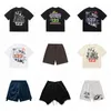 RRR123 Set aus T-Shirt und Shorts für Herren, Übergröße, T-Shirts, Pullover, Vintage-Pullover, Übergröße, dicke Baumwolle, säuregewaschen, Retro-T-Shirts, Skateboard-T-Shirt, Unisex, modische Tops