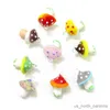 Garden Decorations Mini Cute Mushroom Charms Glass Pendants for Necklace Bracelet Earring Jewelry Making Accessories Easter Decor Supplies R230613