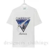 Casablancas T Shirt Luxury Mens Summer Designer Loose Comfortable Tees Round Neck Letters Print Sweat Absorbing Quick Dry Cotton Tops Casual Street Shorts Sleeve