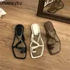 Slippers 2023 Summer Rome Women Slipper Fashion Slip On Shoes Flats Heel Casual Beach Ladies Sandal Flip Flop Shoes J230613