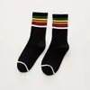 Chaussettes pour hommes 2023 Style Original arc-en-ciel motif rayé mode hommes et femmes Skateboard Fitness décontracté coton