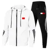 Hommes Femmes Survêtements Noir Ensembles Printemps Automne Sweat À Capuche Pantalon 2 Pièce Ensemble Sweat À Capuche Hommes Marque Tommy Sweat Sport Joggers Sweatpant Veste Homme