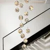 Lustres Led Art Lustre Pendente Lâmpada Luz Moderna Bola De Vidro Iluminação Stair Loft Starry Living DiningRoom Decor Pendurado Luminária