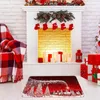カーペットクリスマスプリントフロアマットエントリドアクロスボーダーホームバスルームカーペットフット安価な毛布