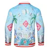 Designer Cloud Blue Hawaiiaanse stijl Heren met korte mouwen Shirt Plus maat Casual kraagknop Loose Beach M-3XL DFF13