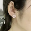 Bowknot Studs kolczyki Prawdziwe białe złoto wypełnione bijou aaaaa cZ impreza kolczyki ślubne biżuteria dla kobiet śliczna biżuteria