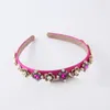 Hårklipp Small Hoop Fashion Rhinestone Korean Version Ladies Fabric Pearl Trend Thin Edge Accessories Bride Pannband 865