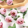 Fiori secchi 100 Pz 4 Cm Rose Tea in seta Decorazioni per la casa Scrapbook Accessorio nuziale per matrimonio Natale Fai da te Contenitore di caramelle Artificiale all'ingrosso