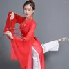 Ethnische Kleidung Damen Chinesischer Traditioneller Volkstanz Hanfu Kostüm Paillettenstickerei Alte Fee Rotes Bühnenkleid Outfits