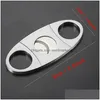 Cigar Accessories Stainless Steel Cutter Knife Portable Small Double Blades Scissors Metal Cut Devices Tools Smoking Dbc Drop Delive Dhgcr