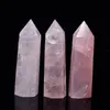 Natural Pink Crystal Tower Arts Mineral Chakra Healing wandsReiki Energy stone six-sided Quarze Point magic wand rough polished Nkuri