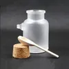 Frosted Abs Bath Salt Shaker Seal Refillerbara maskflaskor med träsked mjuk kork 100 ml 200 ml 300 ml jowks