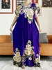 Styl ubrania etnicznego Muzułmańska dama Summer Sukienka z krótkim rękawem róża kwiatowy nadruk kolorowy Boubou Maxi islam kobiety afrykańskie Abaya Ubrania 230613