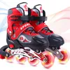 Patins inline para crianças, patins ajustáveis, conjunto completo de patins inline para meninos e meninas, conjunto combinado de 4 rodas, sapatos de patins flash
