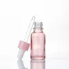 5ml 10ml 20ml 30ml 50ml 100ml Clear Pink Glass Dropper Bottle serum essential oil perfume Bottles with reagent pipette Njtpu