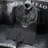 Männer Polos Supzoom Ankunft Tiger Kopf Druck Kurz Gestrickte Casual Solide Sommer Männer T-shirt Freizeit Baumwolle T-shirt 230613