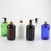 Bottiglie di stoccaggio Multicolor 500ML X 10 Pompa per emulsione per shampoo Contenitori per sapone liquido personalizzati con lozione per collare in argento dorato