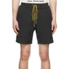 Tasarımcı Giyim Kısa Sıradan Amerikan Sokağı Rhude Nakış Gevşek Drawstring Trend Marka Terry Sıradan Spor Kapris Şort Erkek Yaz Koşu Fitness