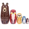 Dolls 5pcs Set Wood Russian Nesting Matryoshka Babushka Hand Crafts Fun Children Kids Birthday Gifts Toys Crafted 230613