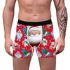 Caleçon Homme Ugly Christmas Boxers 3D Funny Reindeer Snowman Santa Snowflakes Imprimé Holiday Boxer Shorts Hilarious Xmas Briefs