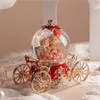 Annan heminredning jul snö dröm par vagn kristall boll musik låda flicka bröllop födelsedag present inner scen rotation 230613