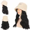 Chapeau de perruque intégré à la mode pour les femmes avec de longs cheveux bouclés et de la laine d'agneau chaud pour l'hiver Plusieurs styles disponibles