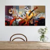 Abstracte Muziek Canvas Art Harmonische Schilderen Handgemaakte Muzikale Decor voor Piano Kamer